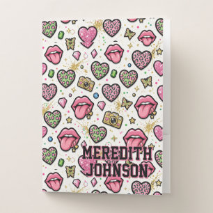 Personalized Y2K Leopard Print Pocket Folder