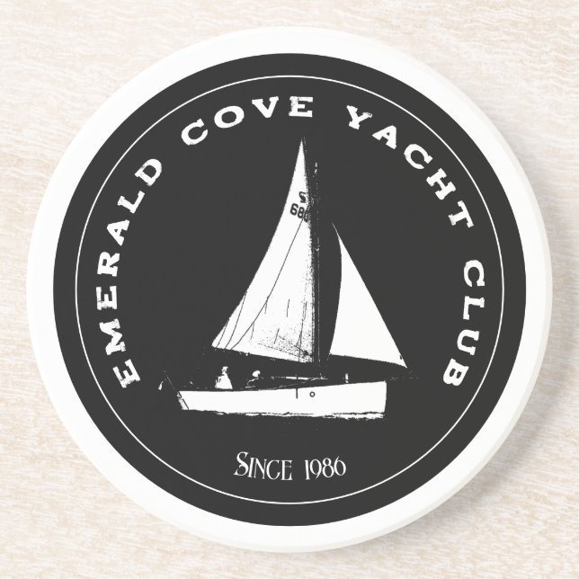 Personalized yacht club. Custom sail sailing boat Coaster (Front)