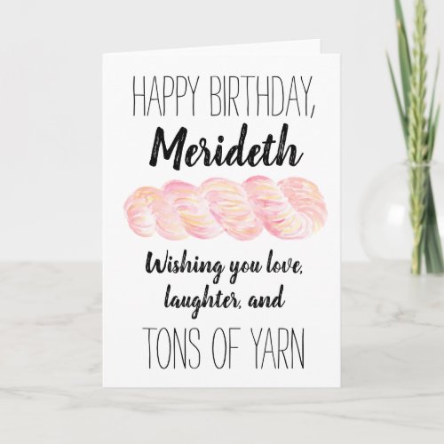 Personalized Yarn Joke Birthday Card