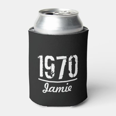 Personalized Year and Name Born in Birthday Year Can Cooler