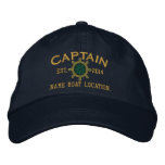 Personalized Year And Names Captain Wheel Embroidered Baseball Hat at Zazzle