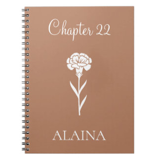 Personalized Year Carnation January Birth Flower  Notebook