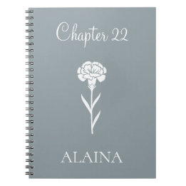Personalized Year Carnation January Birth Flower Notebook