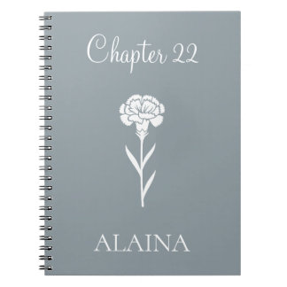 Personalized Year Carnation January Birth Flower Notebook