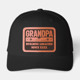 Personalized Year Grandpa Building Legacies Since  Leather Patch Hat