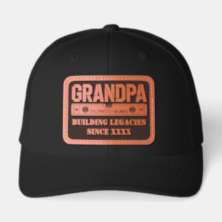 Personalized Year Grandpa Building Legacies Since Leather Patch Hat