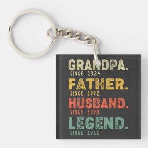 Personalized Year Grandpa Father Husband Legend Keychain