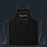 Personalized Year Grill Master Papa typography  Apron<br><div class="desc">Celebrate the grill master of the family with the Personalized Year Grill Master Papa Typography Apron. This customizable apron is the perfect gift for a special dad or grandfather who loves to work his magic on the grill and create mouthwatering meals for the family. White typography on black apron. The...</div>