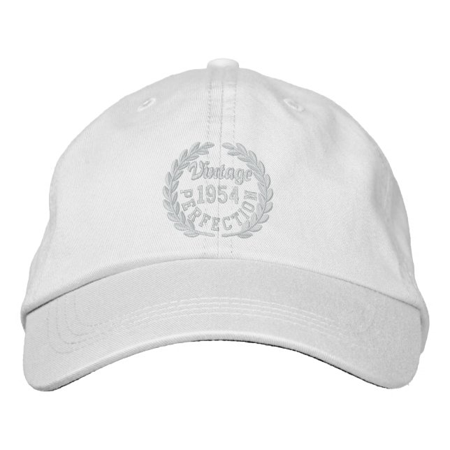 Personalized YEAR Perfection Laurels Embroidery Embroidered Baseball Cap (Front)