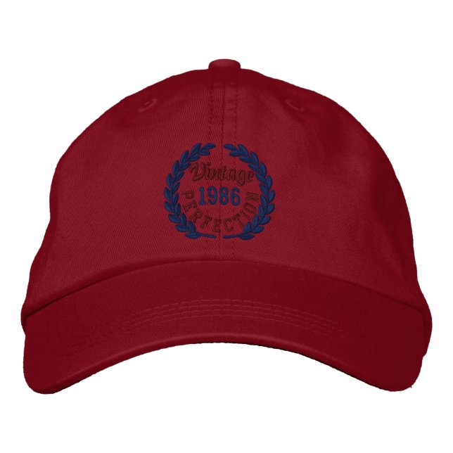 Personalized YEAR Perfection Laurels Embroidery Embroidered Baseball Hat (Front)