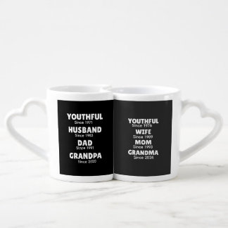 Personalized Year Youthful Wife Mom Grandma, Coffee Mug Set
