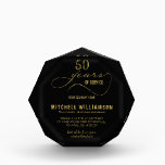 Personalized Years of Service Retirement Keepsake  Acrylic Award<br><div class="desc">Custom acrylic block keepsake includes retirement wishes and years of service in chic gold lettering on any color background,  we show black. Perfect for business and corporate retirement gifts.</div>