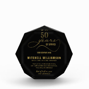 Personalized Years of Service Retirement Keepsake  Acrylic Award