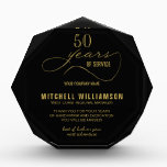 Personalized Years of Service Retirement Keepsake  Acrylic Award<br><div class="desc">Large custom acrylic block keepsake includes your employee's name, years of service, retirement wishes and more in chic gold lettering on any color background, we show black. Perfect for business and corporate retirement gifts. Dimensions: 7.5" high x 7" long x 1" wide - Available in 3 different sizes. MATCHING keychain...</div>