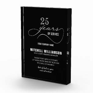 Personalized Years of Service Retirement Keepsake Acrylic Award