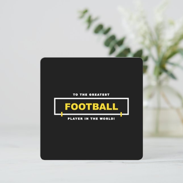 Personalized Yellow (2) Football Player Birthday Card (Standing Front)