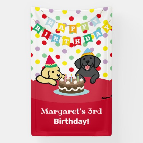 Personalized Yellow and Black Labradors Birthday Banner