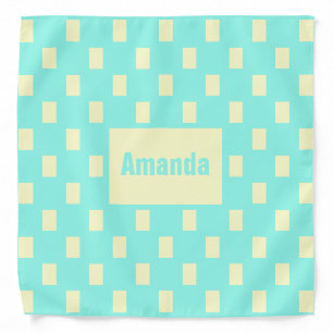 Personalized Yellow and Blue Pattern Bandana