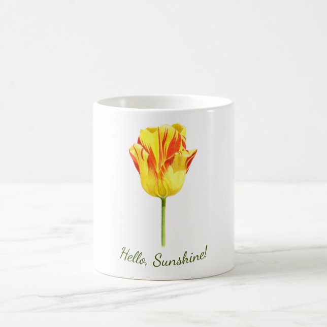 Personalized Yellow and red tulip Coffee Mug (Center)