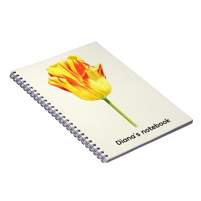 Personalized Yellow and red tulip Notebook (Right Side)