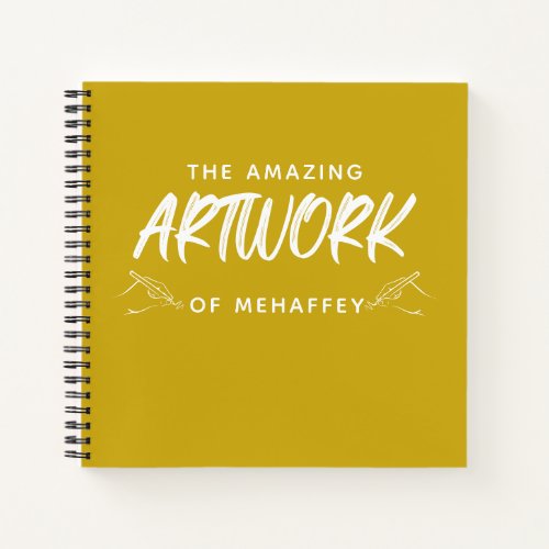 Personalized Yellow Artist  Artist Sketchbook Notebook