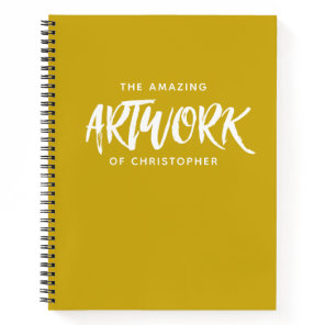 Personalized Yellow Artist Sketchbook Notebook