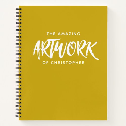 Personalized Yellow Artist Sketchbook Notebook