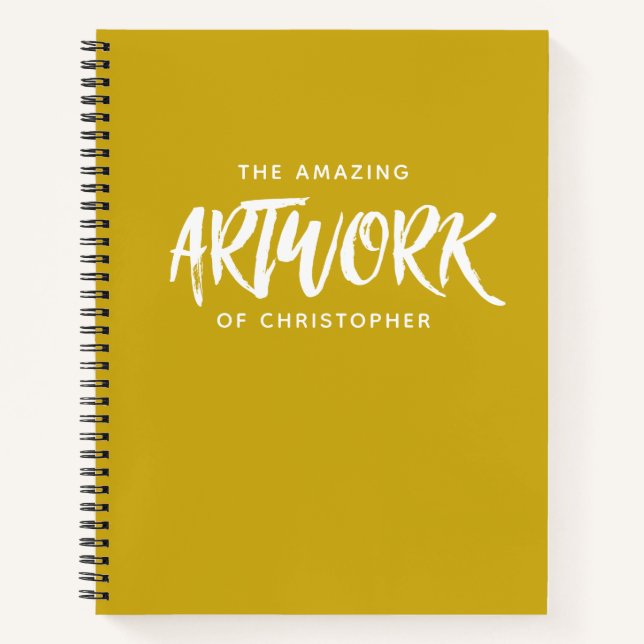 Personalized Yellow Artist Sketchbook Notebook (Front)
