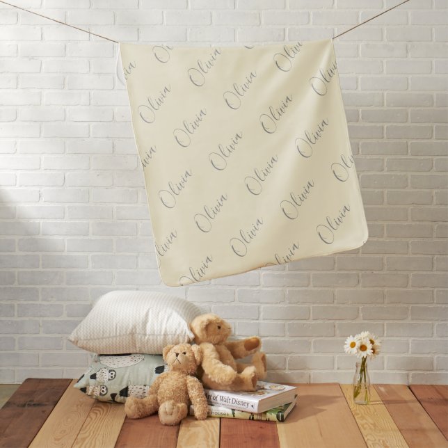 Personalized Yellow Baby Girl or boy Blanket (In Situ)