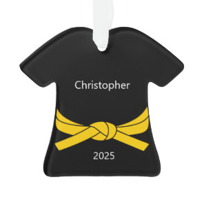 Personalized Yellow Belt Karate Ornament