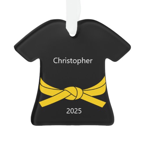 Personalized Yellow Belt Karate Ornament