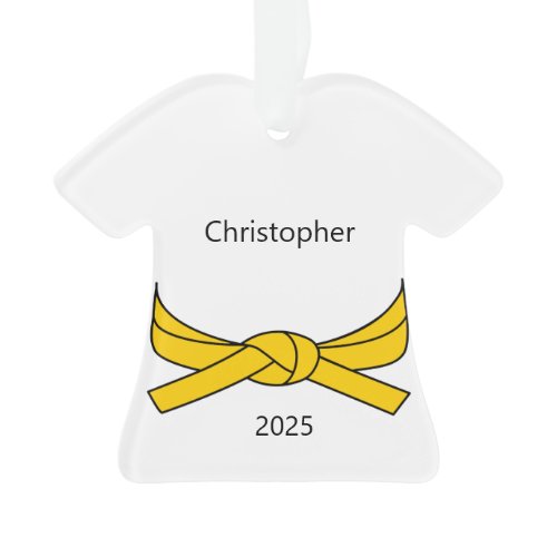 Personalized Yellow Belt Karate Ornament