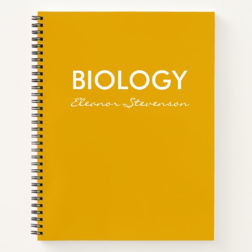 Personalized Yellow Biology Science Graph Paper Notebook