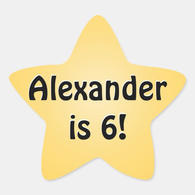 Personalized Yellow Birthday Favor Star Star Sticker (Front)