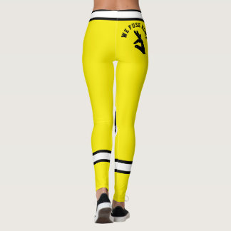 Personalized Yellow Black White Pet Mama Stripes Leggings