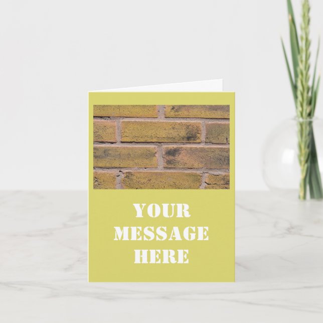 Personalized Yellow Brick Wall Card (Front)