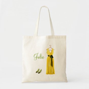 Personalized Yellow Bridesmaid Tote by charmingink at Zazzle