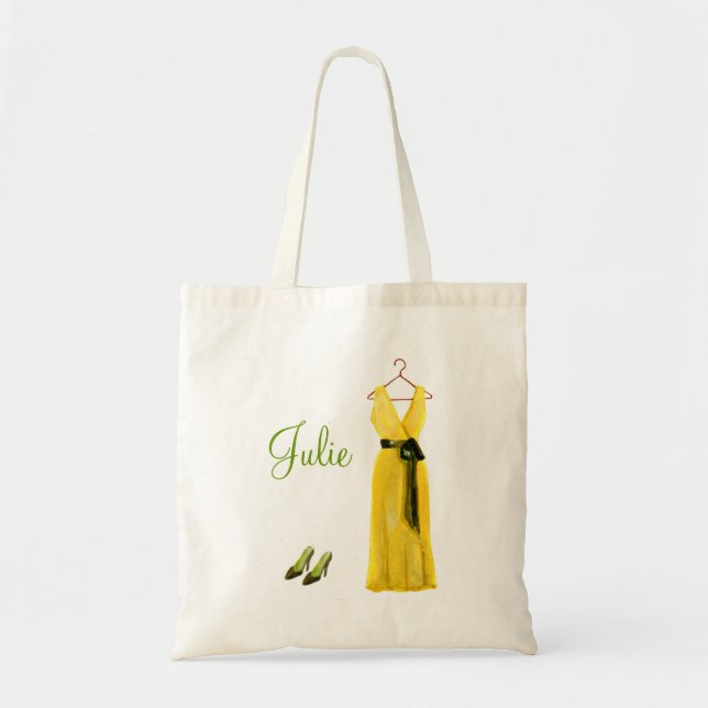Personalized Yellow Bridesmaid Tote (Front)