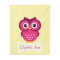 Personalized Yellow Chevron Pink Owl