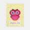 Personalized Yellow Chevron Pink Owl