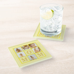 Personalized Yellow Coaster – Custom Photo & Text