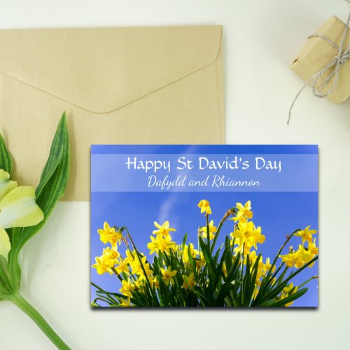 Personalized Yellow Daffodils St Davids Day  Card