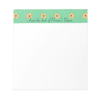 Personalized Yellow Daisy Border Notepads