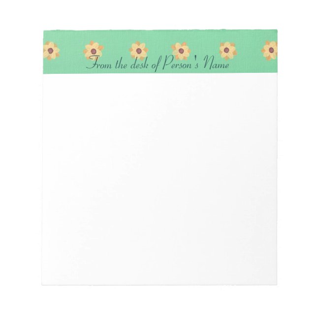 Personalized Yellow Daisy Border Notepads (Front)