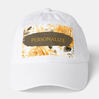 Personalized Yellow Floral Truckers Hat