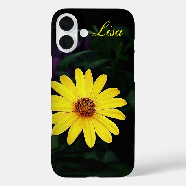Personalized Yellow Flower Apple iPhone Case (Back)