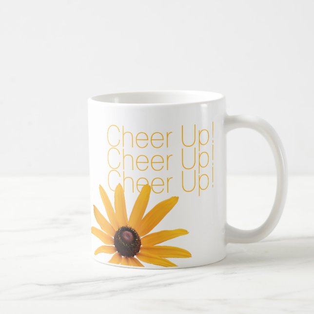 Personalized Yellow Flower Cheer Up  Coffee Mug (Right)
