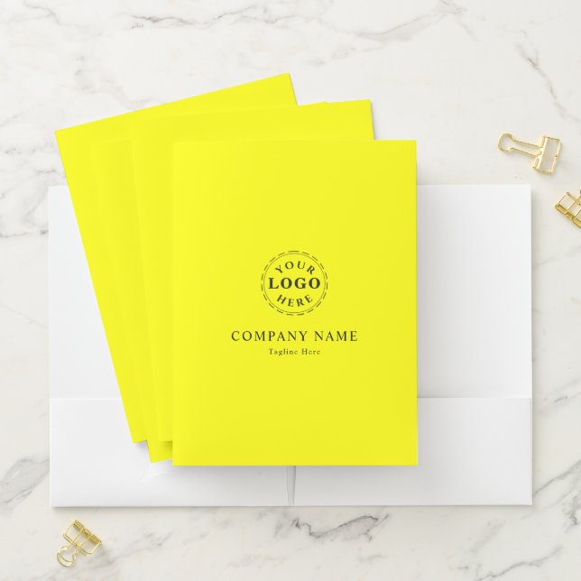 Personalized Yellow Folder for Brand or Business (In Situ)