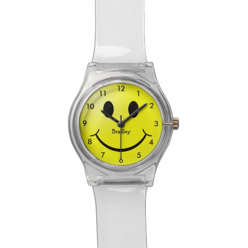 Personalized Yellow Happy Face Watch