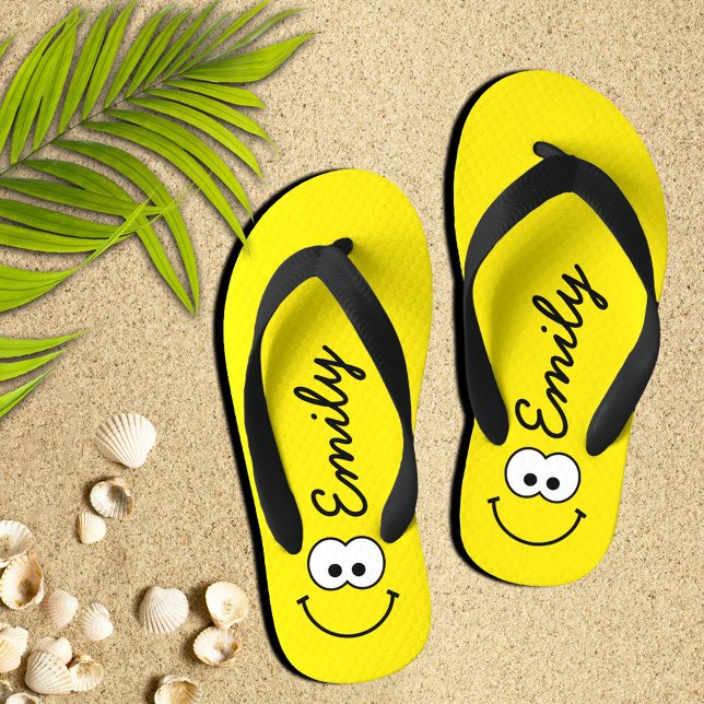 Personalized Yellow Kid's Flip Flops (Creator Uploaded)